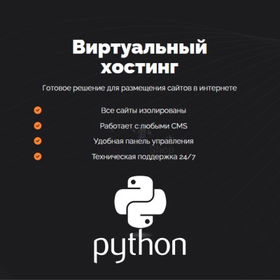 Хостинг для Python быстрый и недорогой - купить в Архонской